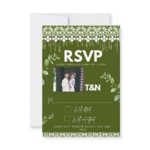 Élégant Bold Forest Green Slavic Photo Mariage
