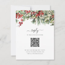 Élégant code QR de mariage de Noël d'hiver de vaca