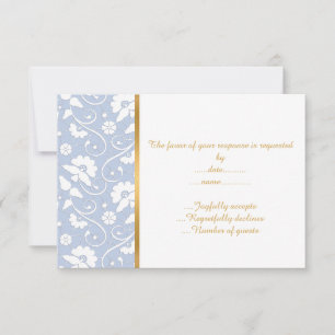 CARTONS RÉPONSE ÉLÉGANT CORNFLOWER BLEU BLANC LACE PERSONNALISÉ RS