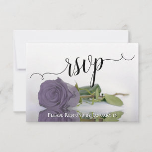 Cartons Réponse Élégant Dusty violet reflétant Mariage Rose
