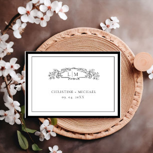 Cartons Réponse Élégant et chic mariage noir et blanc