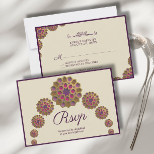 Cartons Réponse Elégant et Floral Motif géométrique Mariage islami