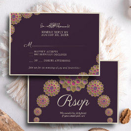 Cartons Réponse Elégant et Floral Motif géométrique Mariage islami