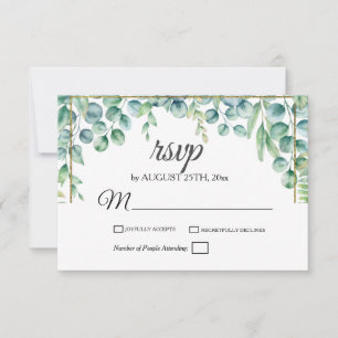 Cartons Réponse Elégant Eucalyptus Feuille verdure Mariage floral
