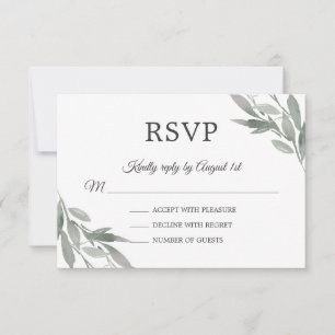 Cartons Réponse Élégant Feuille Botanique Foliage Gold Mariage