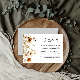 Cartons Réponse Élégant Fleur sauvage botanique d'automne mariage