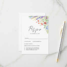Cartons Réponse Élégant Fleur sauvage de prairie d'été