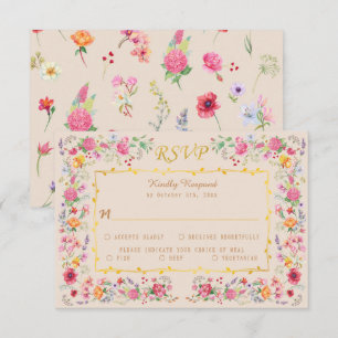 Cartons Réponse Elégant Fleur sauvage Meadow Printemps Jardin Mari