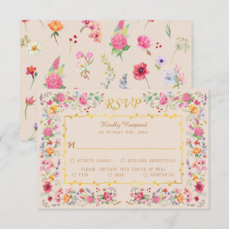 Cartons Réponse Elégant Fleur sauvage Meadow Printemps Jardin Mari