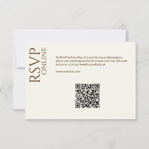 Cartons Réponse Élégant Fleur sauvage moderne Mariage off-White