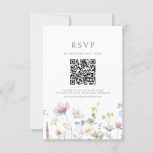 Cartons Réponse Élégant Fleur sauvage Pastel Soft Mariage botaniqu