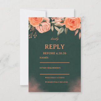 Cartons Réponse Elegant Floral Dark Green