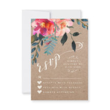 Cartons réponse | Élégant Floral Rustique Printemp