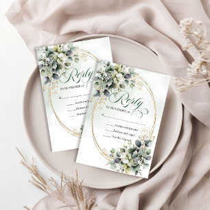 Cartons Réponse Élégant Jardin Boho Vert Poussiéreux Eucalyptus Ma