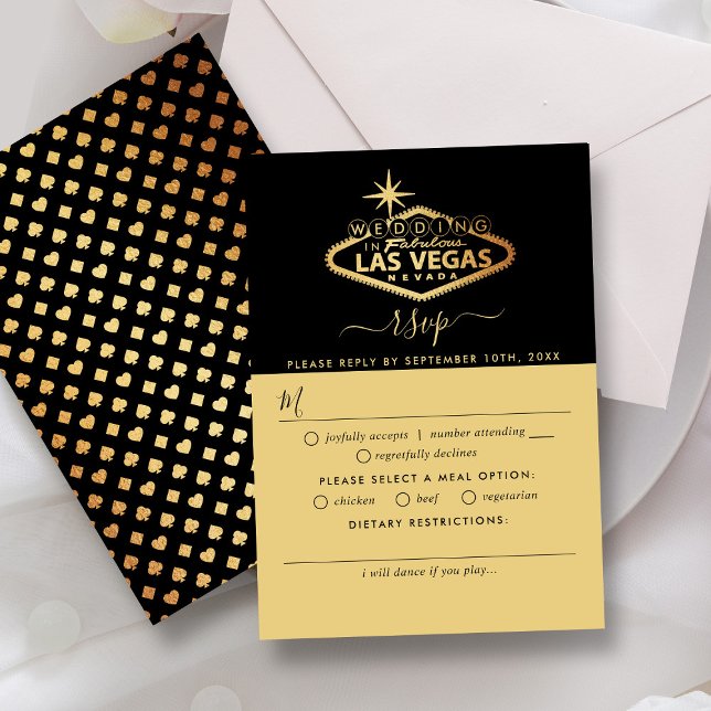 Cartons Réponse Elégant Las Vegas Destination Mariage (Créateur téléchargé)