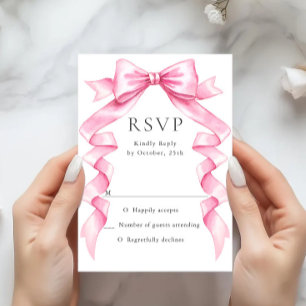 Cartons Réponse Élégant Mariage à mâchoire douce rose