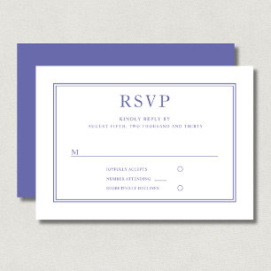 Cartons Réponse Élégant Mariage blanc violet classique