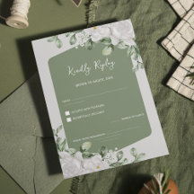 Élégant mariage botanique floral blanc vert sauge