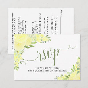 Cartons Réponse Élégant Mariage de calligraphie florale de Boho Ja