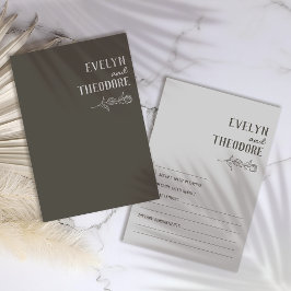 Cartons Réponse Élégant Mariage de Fleur d'Art Neutre Line