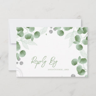 Cartons Réponse Élégant Mariage Eucalyptus vert inspiré par la nat