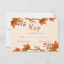 Élégant Mariage Feuilles d'Érable d'Automne