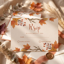 Élégant Mariage Feuilles d'Érable d'Automne