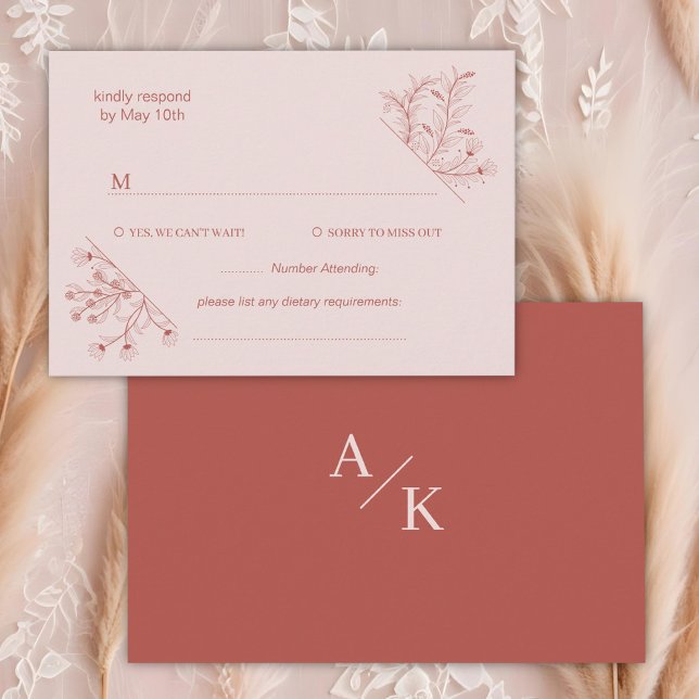 Cartons Réponse Élégant Mariage Floral Boho (Créateur téléchargé)