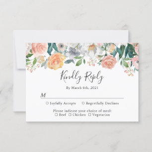 Cartons Réponse Élégant Mariage floral botanique du jardin secret