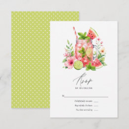 Cartons Réponse Élégant Mariage Floral Mojito Pastèque