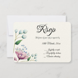Cartons Réponse Élégant Mariage Floral Soft Botanical Romance