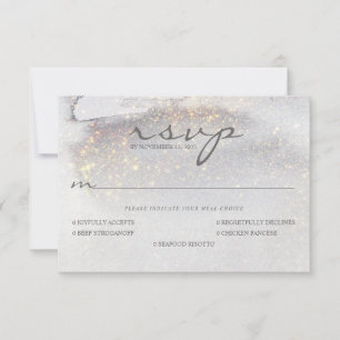Cartons Réponse Élégant Mariage Gold Touché argent gris