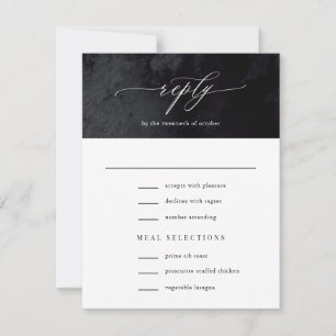 Cartons Réponse Élégant Mariage moderne Glam Black Goth