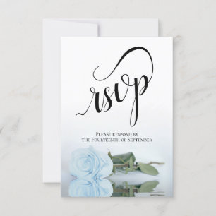 Cartons Réponse Élégant Mariage Rose bleu foncé long
