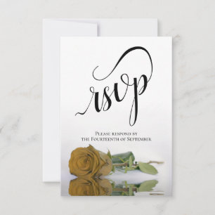 Cartons Réponse Élégant Mariage Rose or à longue tige