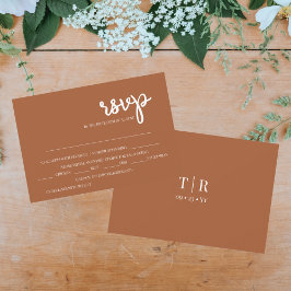 Cartons Réponse Élégant Mariage simple en terre cuite