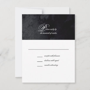 Cartons Réponse Élégant Mariage simple script noir goth