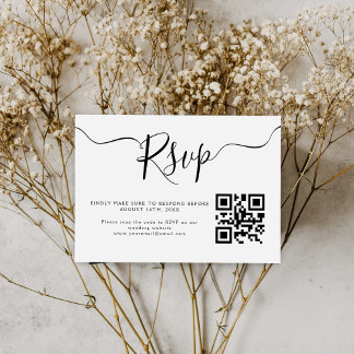 Cartons Réponse Élégant minimaliste Mariage de code QR