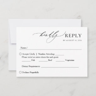 Cartons Réponse Élégant minimaliste Mariage manuscrit