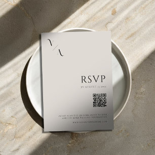 Cartons Réponse Élégant minimaliste moderne Mariage noir et ivoire