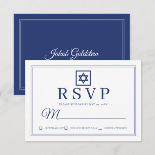 Cartons Réponse Élégant Moderne Chic Simple Classic Bar Mitzvah