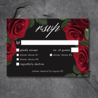 Élégant Moody Blood Red Roses Floral Dîner