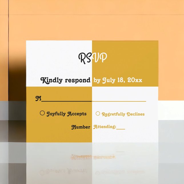 Cartons Réponse Elégant Noir Argent Or Moderne Simple Mariage (Créateur téléchargé)
