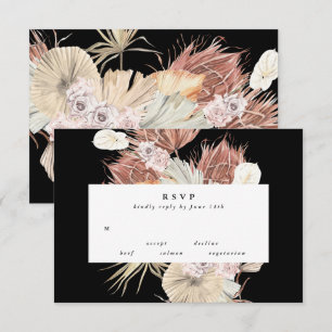 Cartons Réponse Élégant noir Premium Pampas Grass Mariage Floral