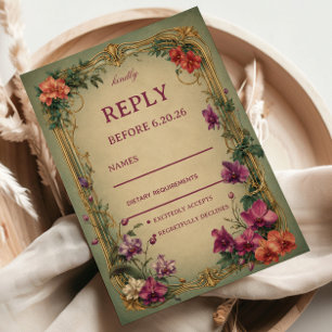 Cartons Réponse Élégant ornemental floral vintage
