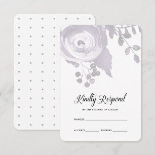 Cartons Réponse Elégant prune et des points floraux gris Mariage R