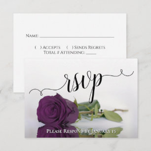 Cartons Réponse Élégant prune violet reflétant Rose chic Mariage