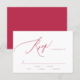 Cartons Réponse Élégant Red Magenta Été Le Mariage