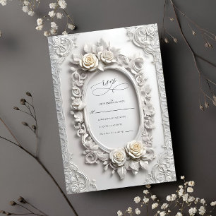 Cartons Réponse Élégant Rose Art Nouveau Frame Mariage