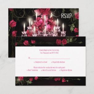 Cartons Réponse Élégant Rose de Bourgogne Floral Mariage
